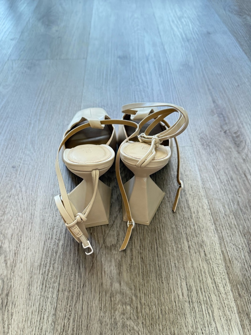 cult gaia lorena cream leather sculptural high heel ankle pumps mules shoes 38 - Picture 8 of 11
